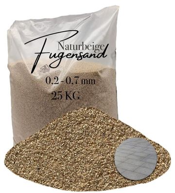 Fugensand Naturbeige 0,2-0,7 mm 25 kg - für schmale Fugen und feines Pflaster