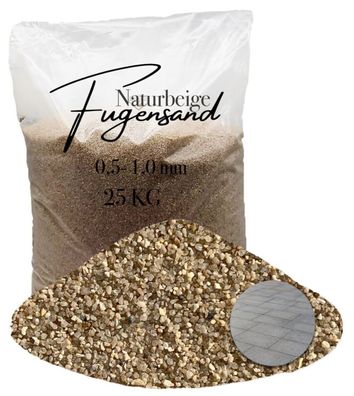 Fugensand Naturbeige 0,5-1,0 mm 25 kg für Terrasse, Pflaster und Gartenwege