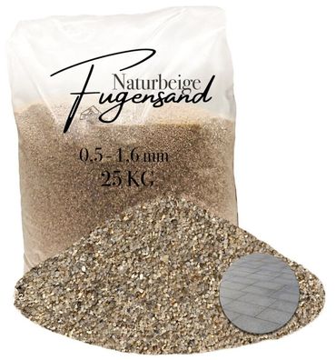 Fugensand Naturbeige 0,5-1,6 mm 25 kg - flexibel einsetzbar für stabile Fugen