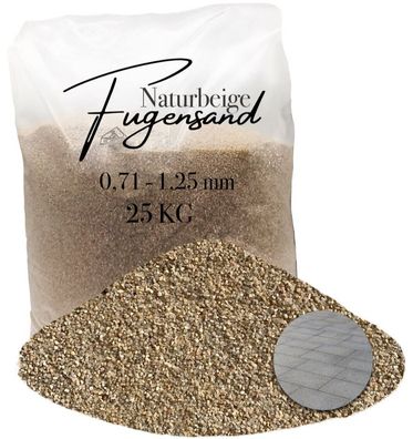 Fugensand Naturbeige 0,71-1,25 mm 25 kg - präzise Lösung für mittelbreite Fugen
