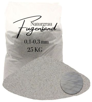 Fugensand Naturgrau 0,1-0,3 mm - 25 kg - Ultrafeine Körnung für filigrane Pflasterfug