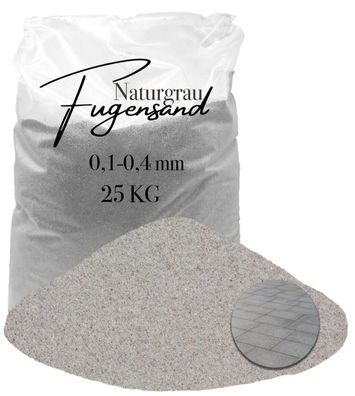 Fugensand Naturgrau 0,1-0,4 mm - 25 kg - Extra feine Körnung für engste Pflasterfugen