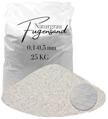 Fugensand Naturgrau 0,1-0,5 mm - 25 kg - Ultrafeine Körnung für schmalste Pflasterfug