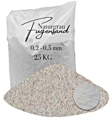 Fugensand Naturgrau 0,2-0,5 mm - 25 kg - Extra feine Körnung für schmalste Pflasterfu