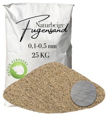Fugensand Quarzsand 0,1-0,5 mm Naturbeige 25 kg Papier - Für filigrane Pflasterungen