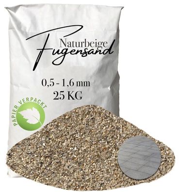 Fugensand Quarzsand 0,5-1,6 mm Naturbeige 25 kg Papier - Feine Fugenfüllung für Platt