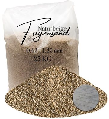 Fugensand Quarzsand 0,63-1,25 mm naturbeige 25 kg Plastik - Einkehrlösung für präzise