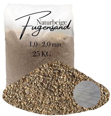 Fugensand Quarzsand 1,0-2,0 mm Naturbeige 25 kg Plastik - Perfekt für solide Fugen be