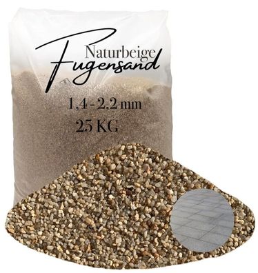 Fugensand Quarzsand 1,4-2,2 mm Naturbeige 25 kg Plastik - Für stabile Wege und gleich