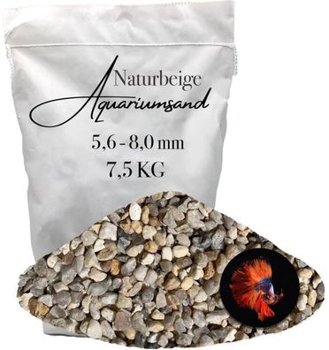 Grober Aquariumkies 5,6-8 mm Naturbeige - für strukturierte Becken & robuste Arten