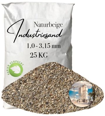 Industriesand Kunstharz Einstreuung 25 kg beiger Quarzsand Füllsand 1,0-3,15mm
