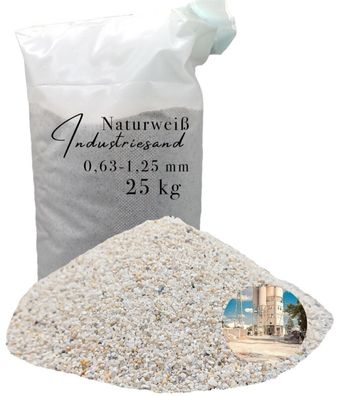 Industriesand Naturweiß 0,63-1,25mm 25kg für Harzböden - Robust & rein
