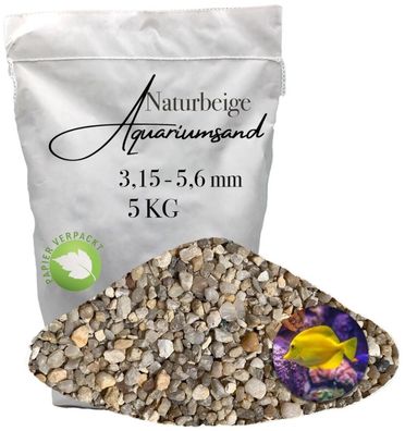 Naturkies 3,15-5,6 mm - 5 kg strukturierter Aquariumboden für klare Linien & stabile