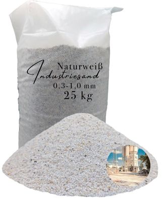 Quarzsand 0,3-1,0 mm Naturweiß - 25kg für Harzsysteme & Industriebau