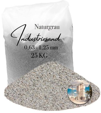 Quarzsand 0,63-1,25 mm grau - 25 kg gereinigt & getrocknet für Epoxidharz, Bau & Eins