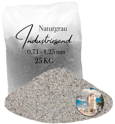Quarzsand 0,71-1,25 mm grau - 25 kg feuergetrockneter Naturquarz für Epoxidharz & Ein