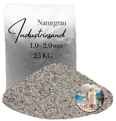 Quarzsand 1,0-2,0 mm grau - 25 kg getrockneter Naturquarz für Einstreuung & Bauanwend