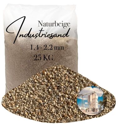 Quarzsand 1,4-2,2 mm Beige - 25kg für Industrie, Fugen & Harzanwendungen