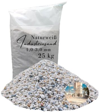 Quarzsand 25kg Weißer Einstreuung Industriesand Kunstharz Füllsand 1,0-3,0mm