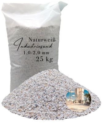 Quarzsand 25kg Weißer Industriesand Füllsand Kunstharz Einstreuung 1,0-2,0mm