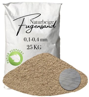 Quarzsand Fugensand 0,1-0,4 mm Naturbeige 25 kg Papier - Für feinste Pflasterfugen