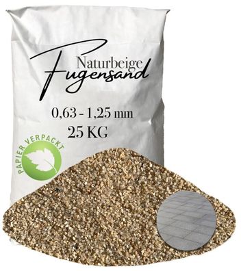 Quarzsand Fugensand 0,63-1,25 mm Naturbeige 25 kg Papier - Für präzise Pflaster- & Pl