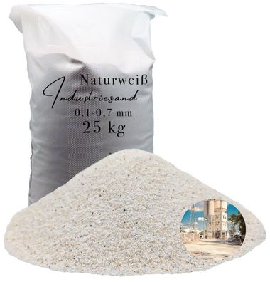 Quarzsand Naturweiß 0,1-0,7 mm 25kg - Feinkörniger Industriesand für Harz & Einstreuu