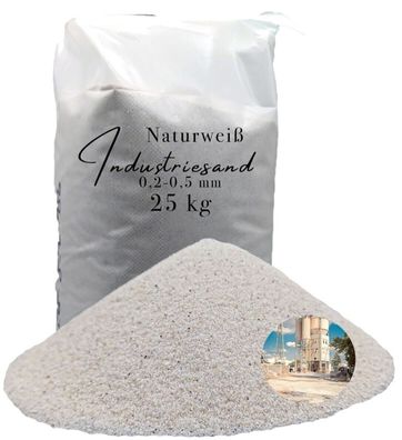Quarzsand Naturweiß 0,2-0,5 mm 25 kg - Für Einstreuung, Harz & Designbeschichtung