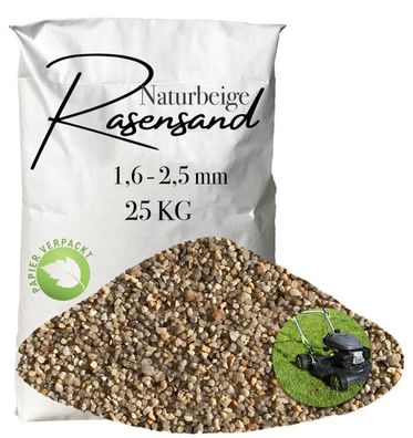 Rasensand 1,6-2,5 mm Gartensand Quarzsand Rasenerde Bodenverbesserung Papiersack