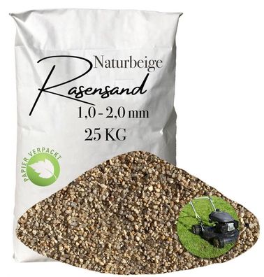 Rasensand Gartensand 25 kg Quarzsand für Rasenerde Bodenverbesserung 1,0-2,0 mm