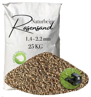 Rasensand Gartensand 25 kg Quarzsand für Rasenerde Bodenverbesserung 1,4-2,2 mm