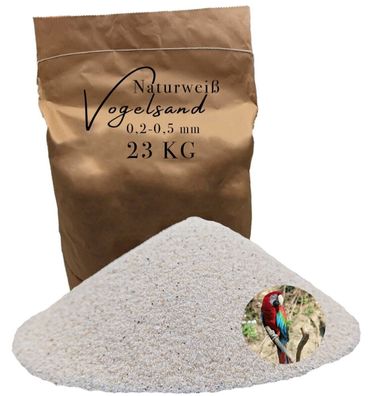 23 kg Vogelsand 0,2-0,5 weiß - naturrein, ohne Grit und Zusatzstoffe
