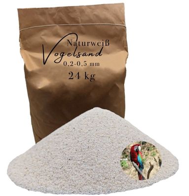 24 kg Vogelsand 0,2-0,5mm weiß keimfrei ohne Zusatzstoffe Anis Grit Bodengrund