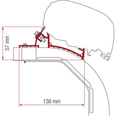 Kit Arca, Mobilvetta, K-Yacht Markisenadapter F80/65