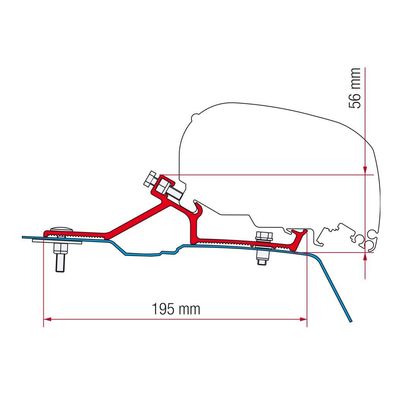 Kit Renault Master H2 ab 2010 Markisenadapter F80/65