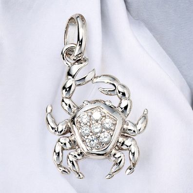 Anhänger Sternzeichen Krebs 925 Silber mit Zirkonia Sternzeichenanhänger