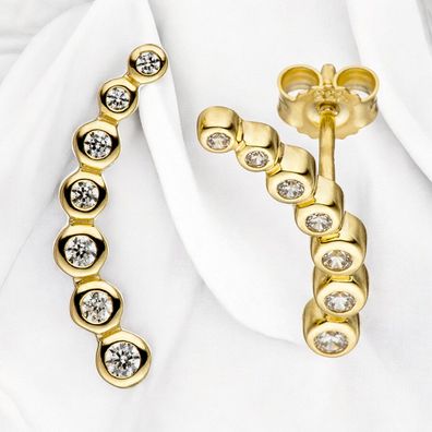 Ohrstecker 333 Gold Gelbgold mit Zirkonia Ohrringe Goldohrringe