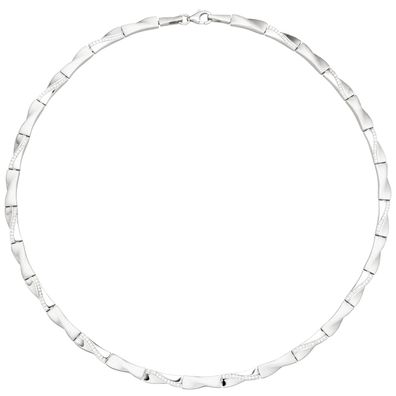 Collier Halskette 925 Silber 154 Zirkonia 45 cm Kette Silberkette