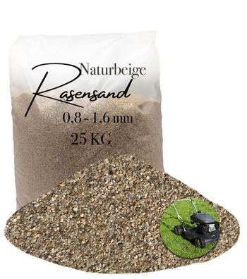 Rasensand naturbeige 0,8-1,6 mm 25 kg - quarzreicher Gartensand zur Rasenerde-Optimie