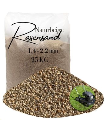 Rasensand Naturbeige 1,4-2,2 mm 25 kg - quarzreiner Gartensand zur Bodenverbesserung