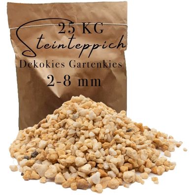 Steinteppich Zierkies Gelb 2-8 mm - 25 kg für Garten, Teich & Wegebau