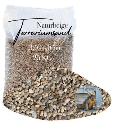 Terrarienkies Naturbeige 3,0-6,0 mm - 25 kg grabfähig & naturbelassen
