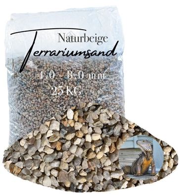 Terrarienkies Naturbeige 4,0-8,0 mm - 25 kg strukturierter Bodengrund für Reptilien