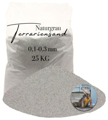 Terrariensand Bodengrund 25 kg 0,1-0,3 mm - naturgrau, naturfarben - extrafeiner Quar