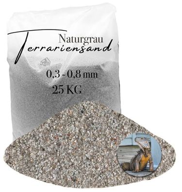 Terrariensand Bodengrund 25 kg 0,3-0,8 mm - naturgrau, naturfarben - strukturstabiler
