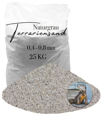 Terrariensand Bodengrund 25 kg 0,4-0,8 mm - naturgrau, naturfarben - Quarzsand für gr