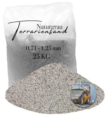 Terrariensand Bodengrund 25 kg 0,71-1,25 mm - naturgrau, naturfarben - feinkörniger Q