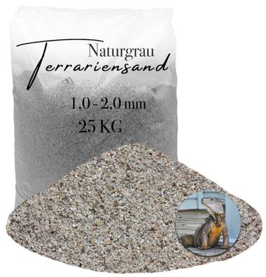 Terrariensand Bodengrund 25 kg 1,0-2,0 mm - naturgrau, naturfarben - grabfähiger Quar