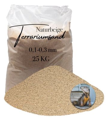 Terrariensand Naturbeige 0,1-0,3 mm - 25 kg für Schildkröte & Gecko