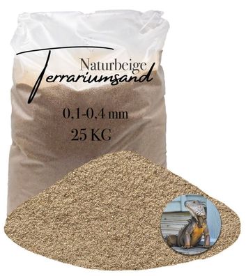Terrariensand Naturbeige 0,1-0,4 mm - 25 kg für Chamäleon & Schlange